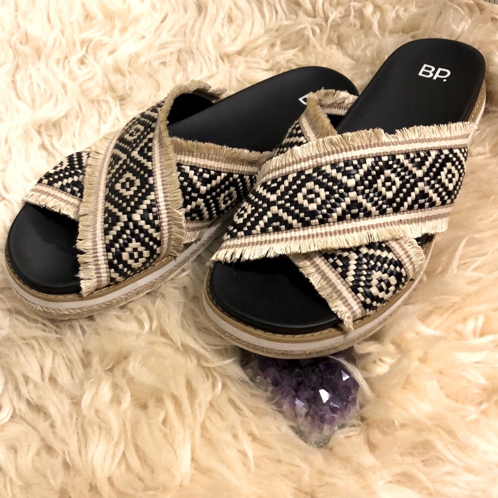 BP. SLIDES Booker Woven Platform Sandal